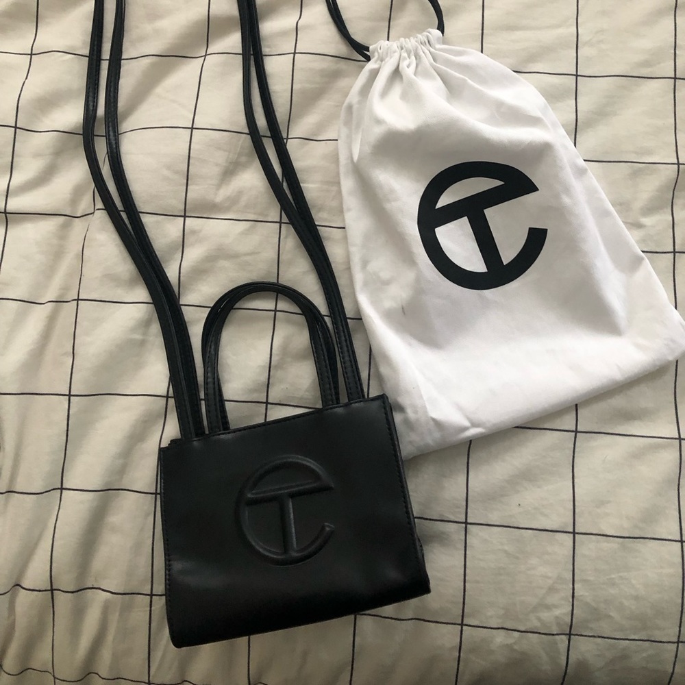 Telfar small black shopping bag